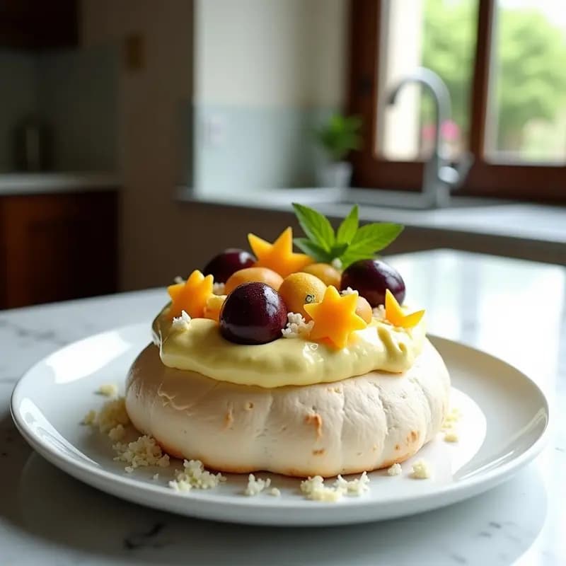 Pavlova de Frutos Exóticos: Postre Australiano Sin Gluten y Baja en Grasas