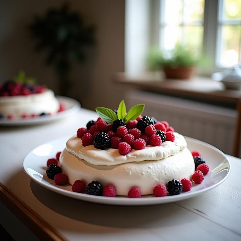 Pavlova de Frutos Rojos con Crema de Coco: Postre Sin Gluten y Sin Azúcar en 4 Pasos