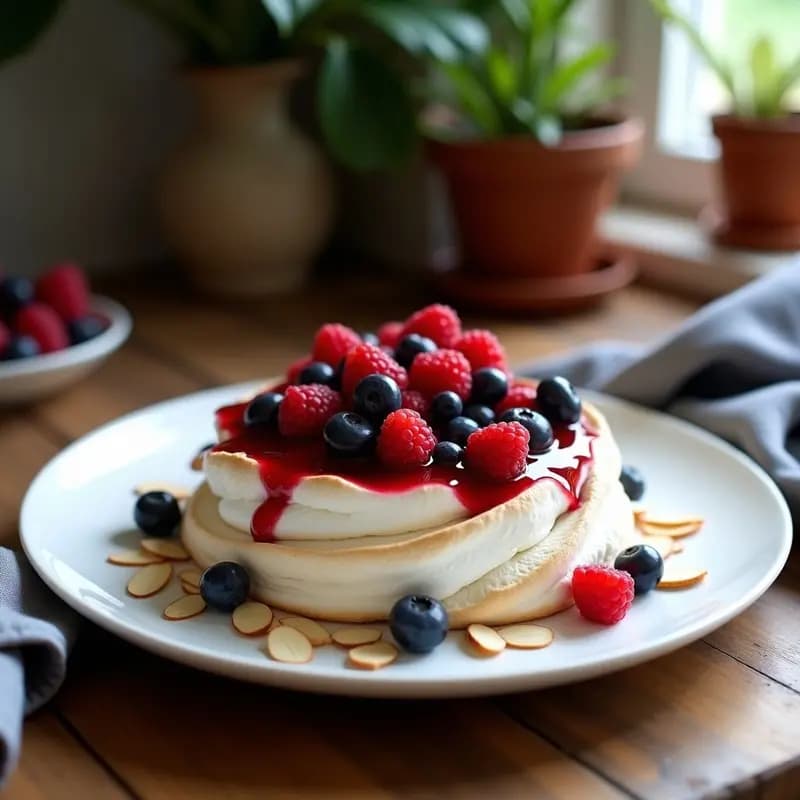 Pavlova de Frutos Rojos y Merengue: Receta Australiana Sin Gluten y Ligera