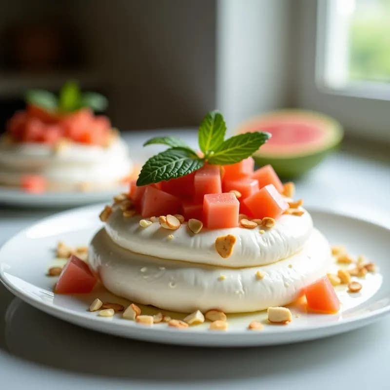 Pavlova de Guayaba y Queso Crema: Postre Australiano Sin Horno con Fruta Tropical