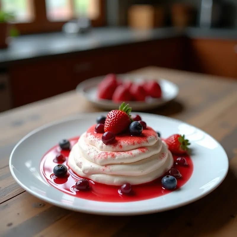 Pavlova de Lichi y Frambuesa: Postre Australiano Sin Azúcar y Sin Gluten