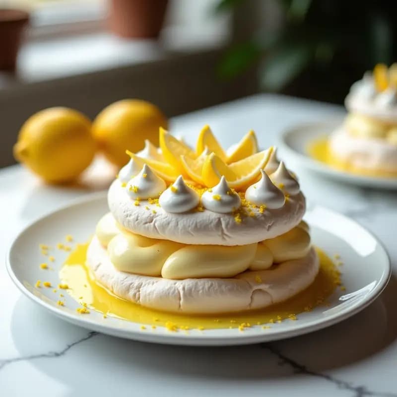 Pavlova de Limón y Merengue de Aquafaba: Postre Australiano Sin Lactosa y Esponjoso