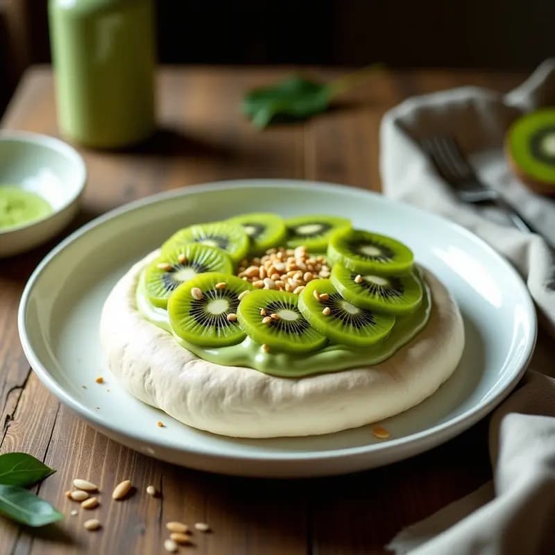 Pavlova de Matcha y Kiwi: Postre Australiano Sin Azúcar y Vegano
