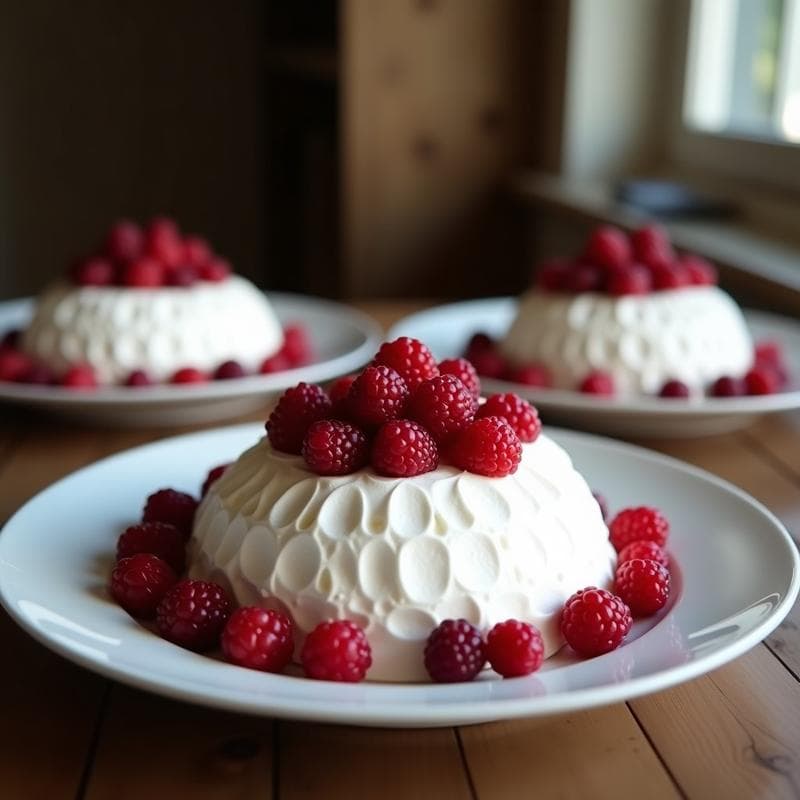 Pavlova de Merengue de Agua de Coco y Frutos Rojos: Postre Australiano Vegano en 30 Minutos