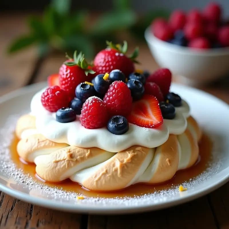 Pablova de Merengue con Frutos Rojos y Nata Montada: Postre Australiano Sin Gluten