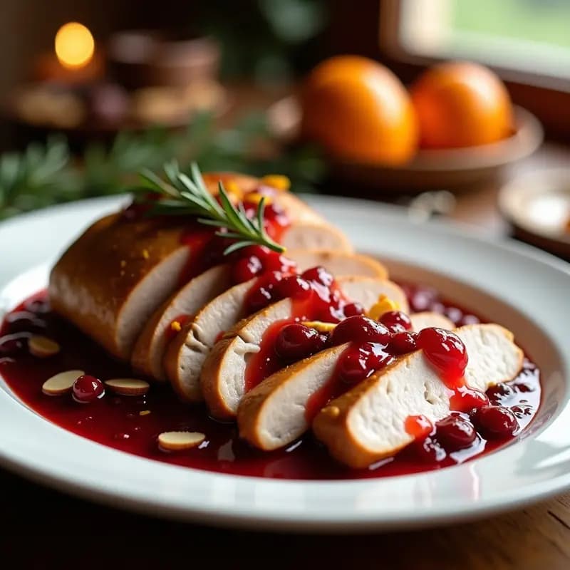 Pavo asado con Salsa de Cranberry y Naranja: Receta Estadounidense Navideña en Olla Lenta