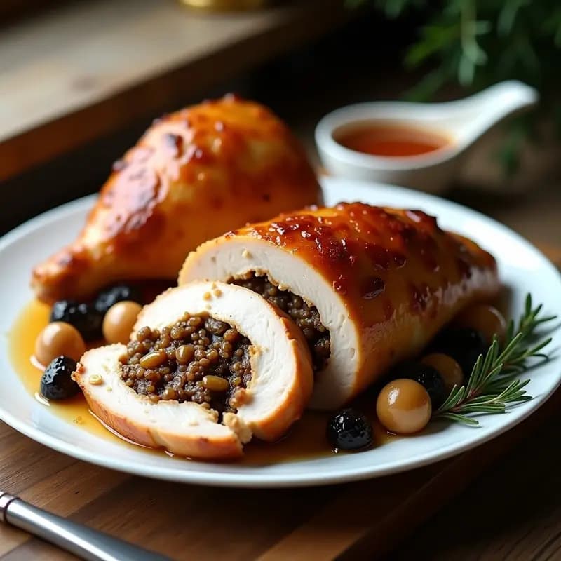 Pavo Relleno de Ciruelas y Castañas: Receta Navideña Polaca Sin Lácteos