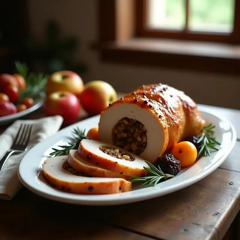 Pavo Relleno de Ciruelas y Manzana al Horno: Receta Navideña con Toque Frutal