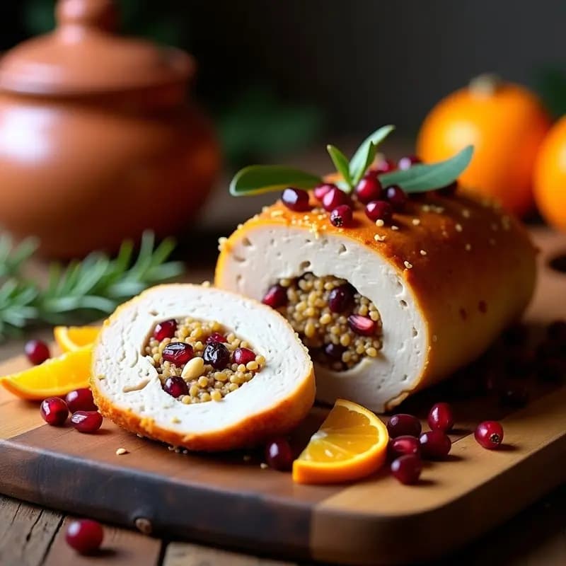Pavo Relleno de Quinoa y Arándanos: Receta Mexicana de Navidad Sin Gluten