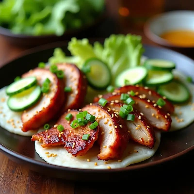 Pechuga de Pato al Estilo Pekín con Panqueques de Arroz: Receta China en Airfryer