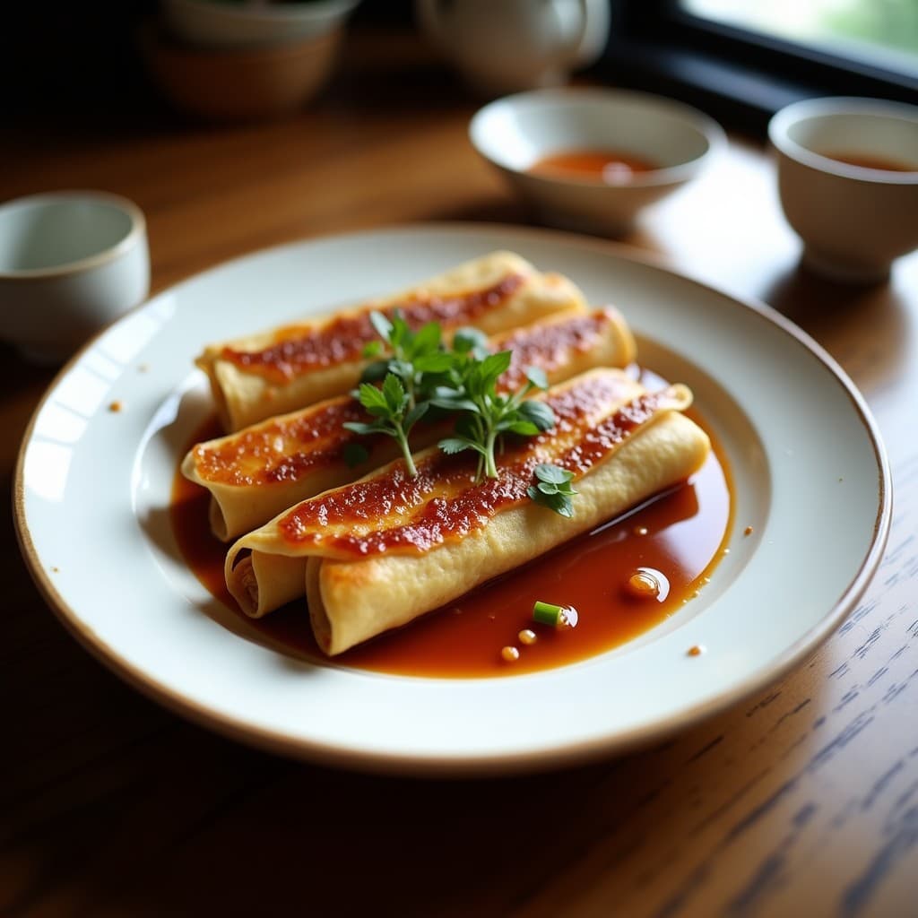 Pechuga de Pato al Estilo Pekín con Salsa Hoisin y Crepes de Leche de Coco: Receta China Sin Gluten