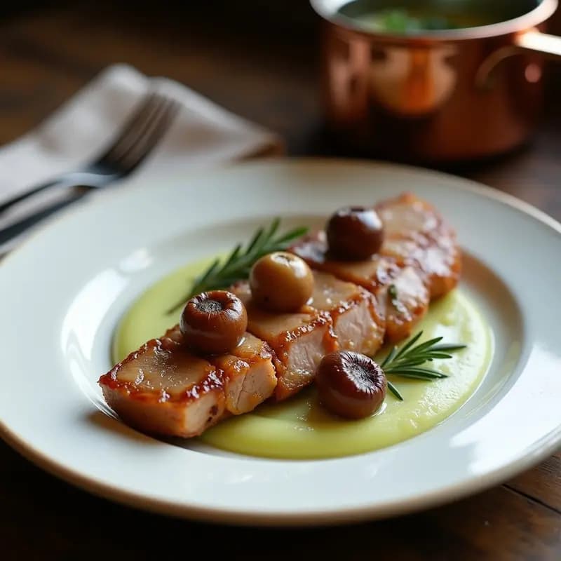 Pechuga de Pato al Miel con Puré de Manzana y Castañas: Receta Francesa Otoñal