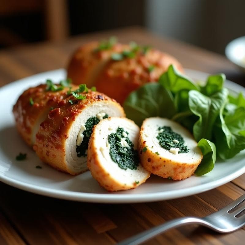 Pechuga de Pavo Rellena de Espinacas y Queso de Cabra: Receta en Airfryer Baja en Grasas