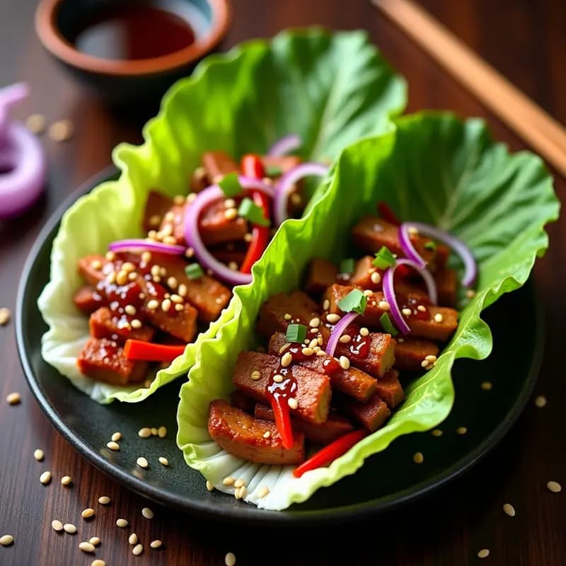 Pekín Duck Lettuce Wraps: Receta China Crujiente y Baja en Carbohidratos con Salsa Hoisin