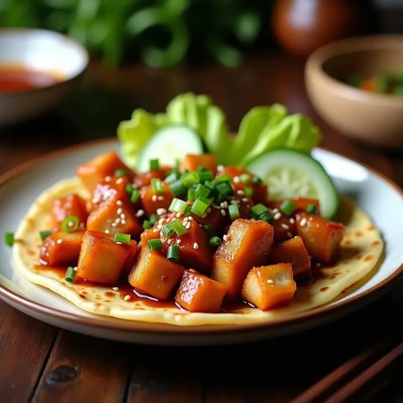 Peking Duck Vegano con Jackfruit y Panqueque Chino: Receta de Inspiración China en Horno