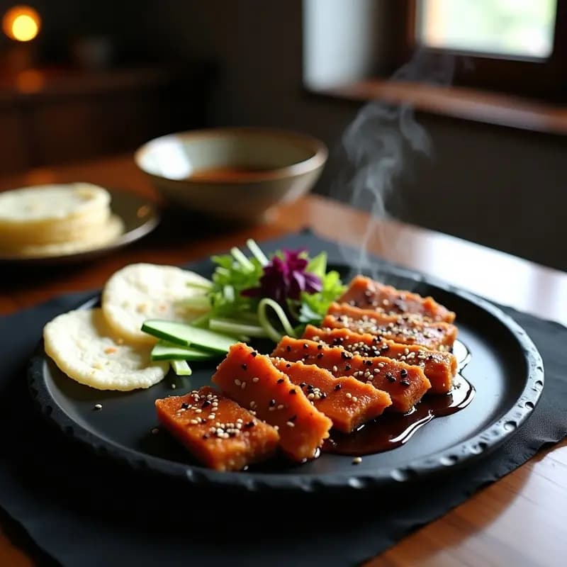 Peking Duck Vegano con Seitan y Panqueques de Arroz: Receta China Gourmet