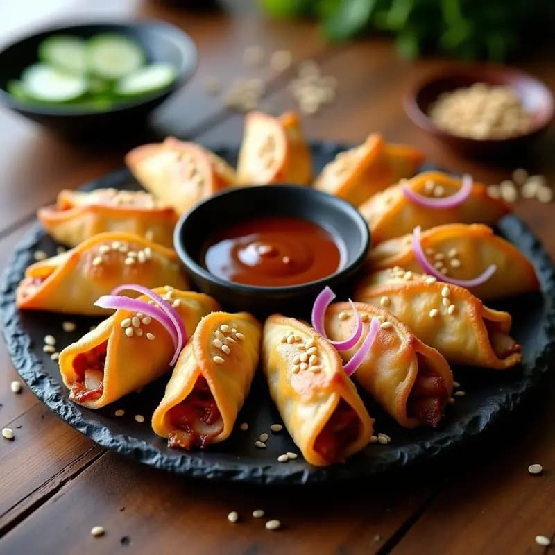 Peking Duck Wraps con Hojaldre de Leche y Salsa Hoisin: Aperitivo Chino Crujiente en Airfryer