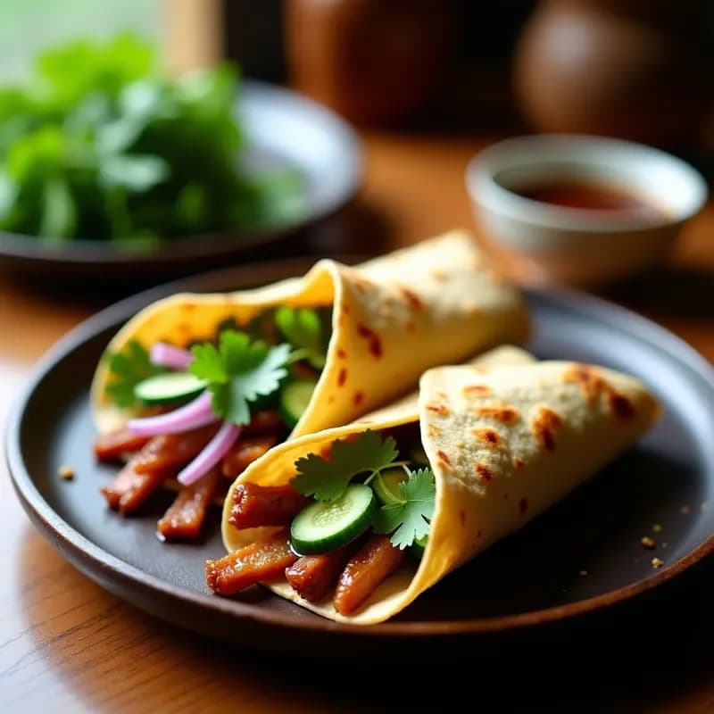 Peking Duck Wraps con Salsa Hoisin y Pepino: Receta China Fácil en Casa