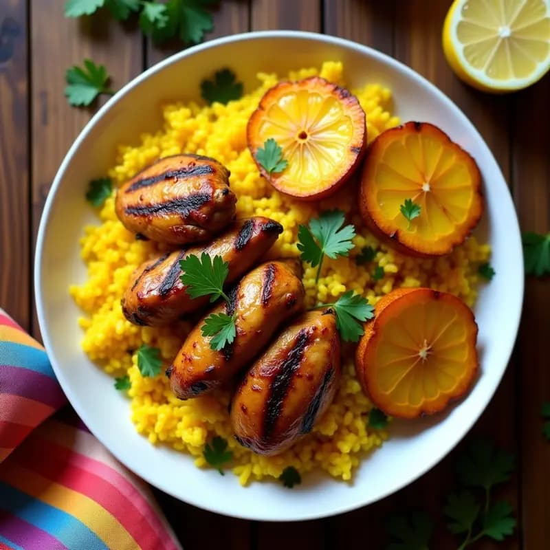 Peleas de Pollo con Arroz Amarillo y Patacones: Receta Dominicana en 30 Minutos