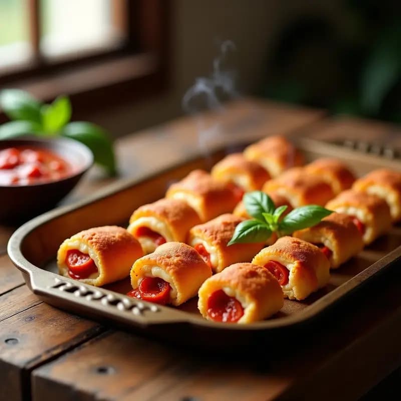 Peperoni Pizza Roll-Ups: Bocados de Pizza para No Compartir
