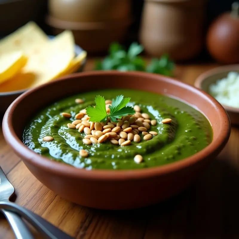 Pepián de Espinacas y Semillas de Girasol: Salsa Guatemalteca Vegana para Enchiladas