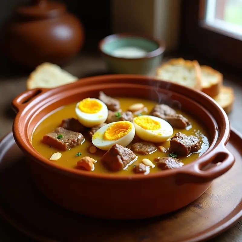 Pepitoria de Cordero con Almendras y Azafrán: Guiso Manchego de Época en Cazuela