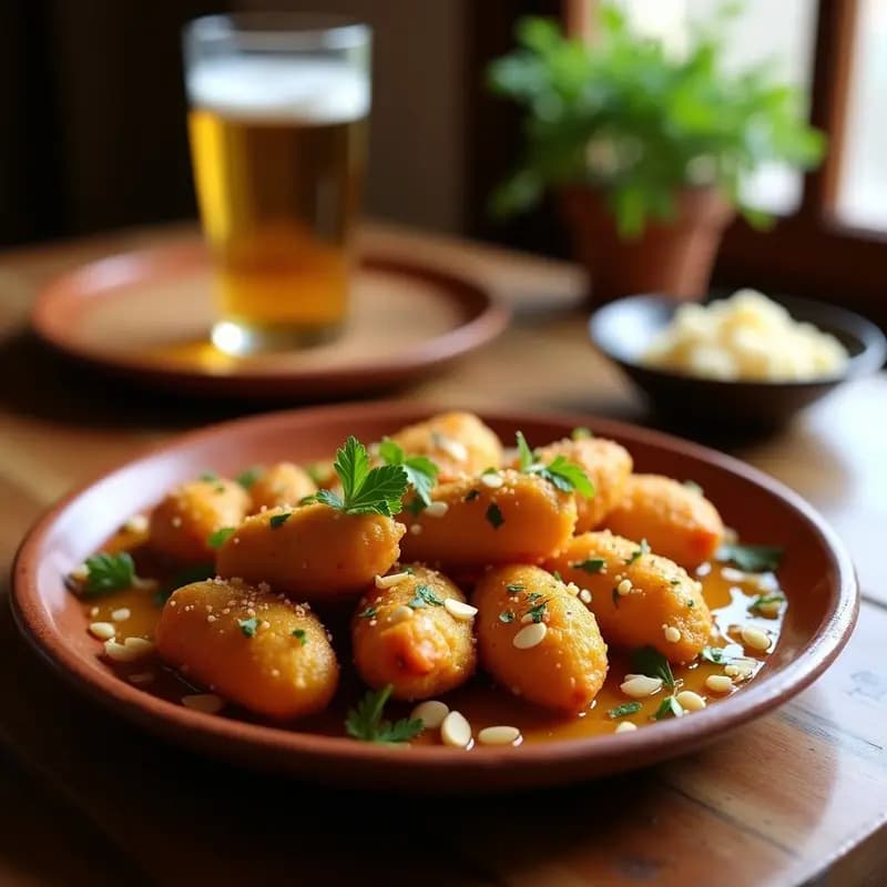 Pepitorias de Pollo con Almendras y Ajo: Tapa Tradicional Andaluza y Crujiente