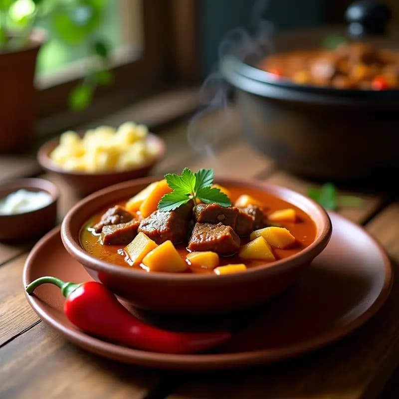 Pepper Pot Jamaicano con Carne de Res y Pimientos Scotch Bonnet: Estofado Picante en Olla Lenta