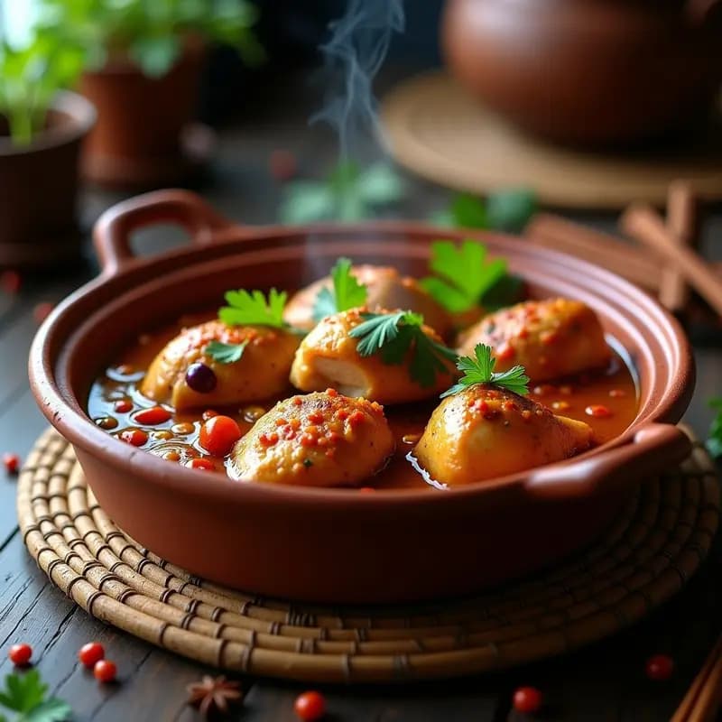 P pepper Pot Jamaicano de Pollo con Pimientos y Especias: Guiso Picante y Aromático