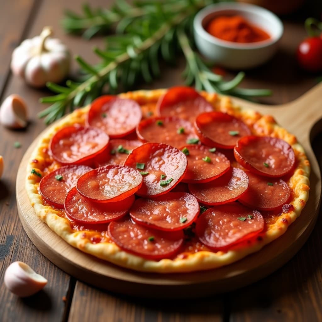 Pepperoni vegano de seitán y pimentón: Receta para Pizza o Bocadillos en Airfryer