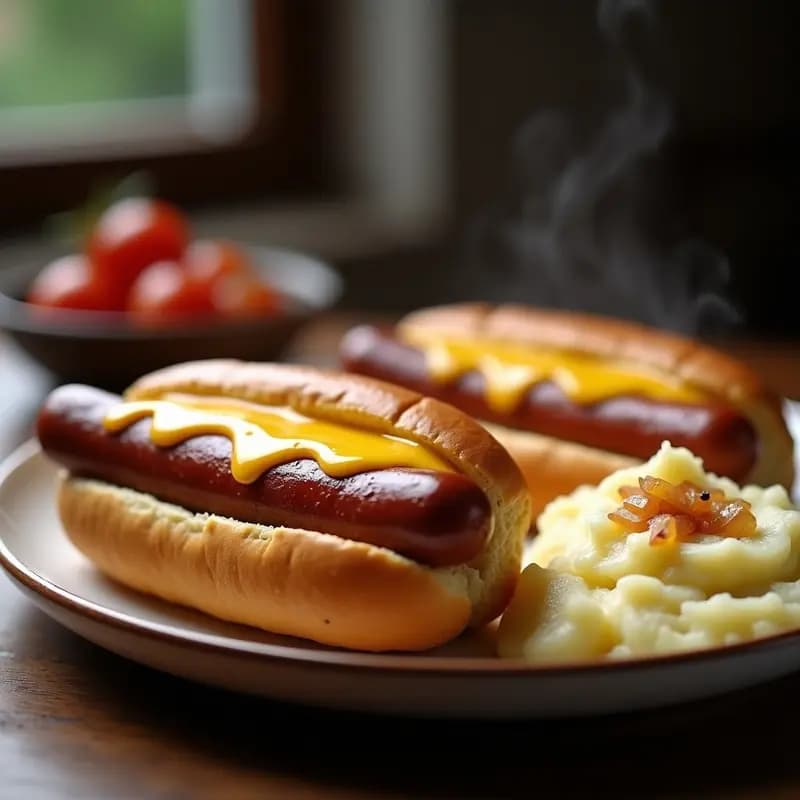 Perrito Caliente de Salchicha Bratwurst con Puré de Patatas y Queso Cheddar: El Plato Alemán que es Puro Confort