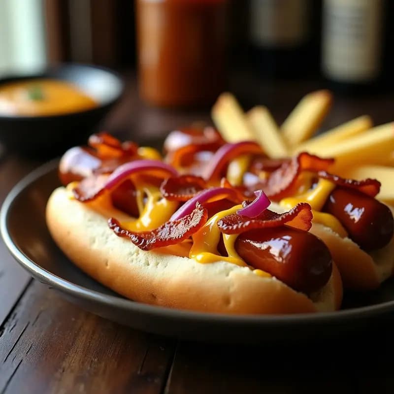Perrito Caliente con Bacon Crujiente y Queso Fundido: El Snack Definitivo para Noches de Película