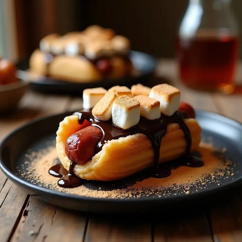 Perrito Caliente de Churros Relleno de Chocolate Líquido y Marshmallows Tostados: El Snack Dulce-Salado que Rompe Internet