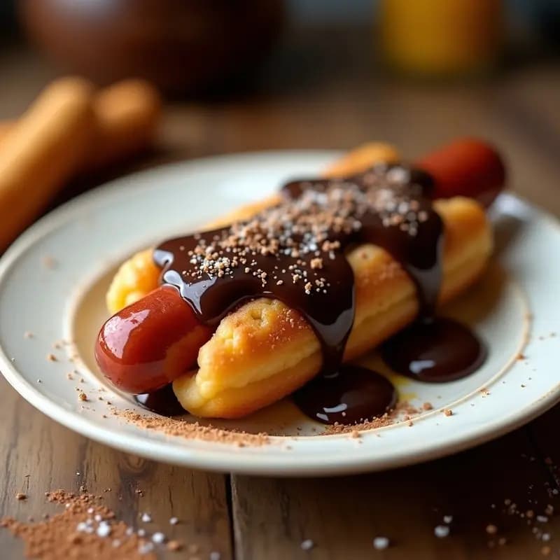 Perrito Caliente con Churros en Lugar de Pan y Salsa de Chocolate y Queso: El Twist Dulce-Salado