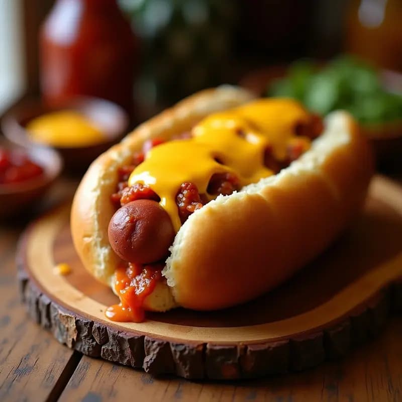 Perrito Caliente Gigante con Pan de Brioche y Relleno de Chilli y Queso Fundido: Receta de Feria en Casa