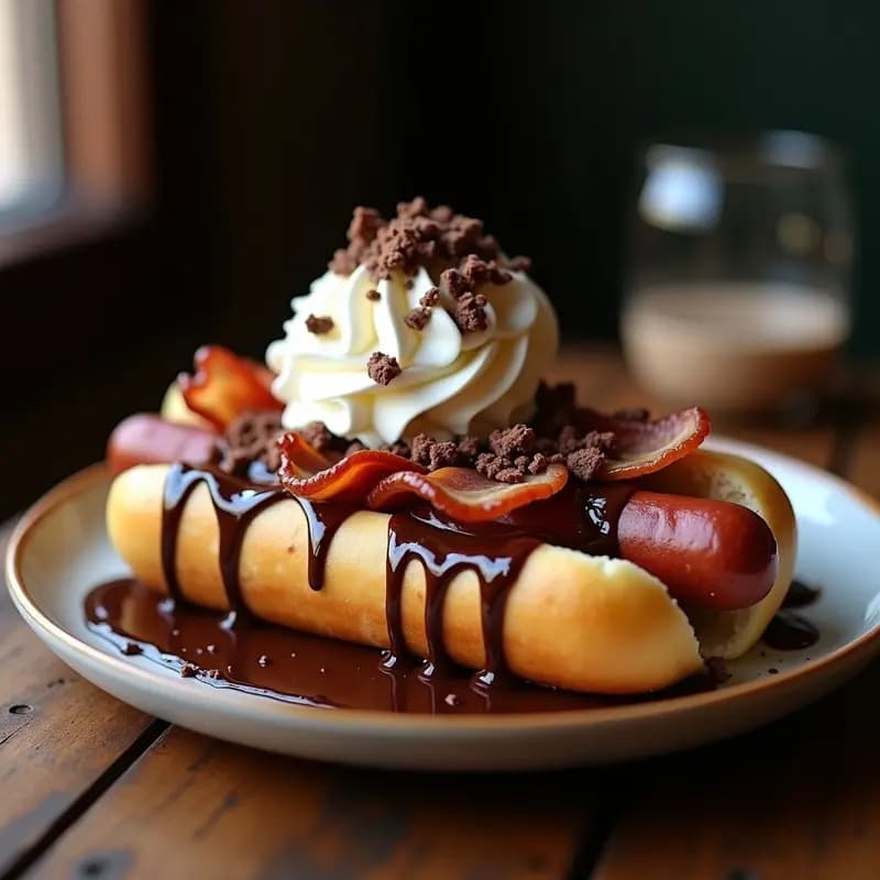 Perrito Caliente de Pan Brioche con Helado de Vainilla y Sirope de Chocolate: El Cheat-Meal que Combina lo Mejor de lo Dulce y lo Salado