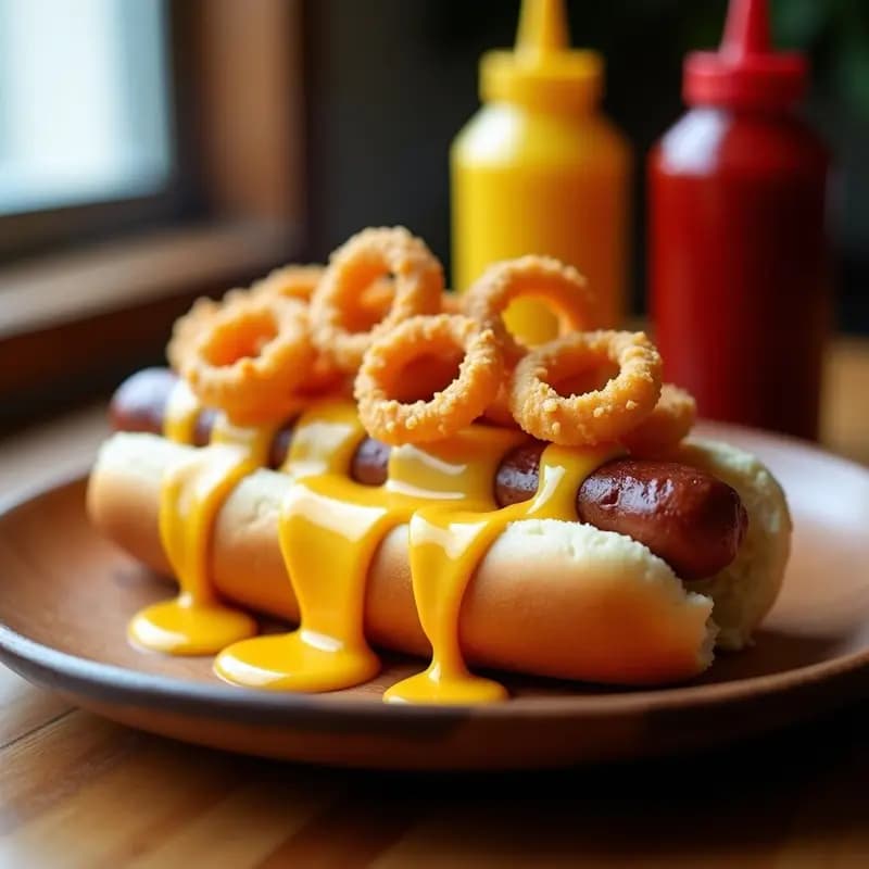 Perrito Caliente con Queso Fundido y Crujientes de Cebolla: Receta Street Food Adictiva