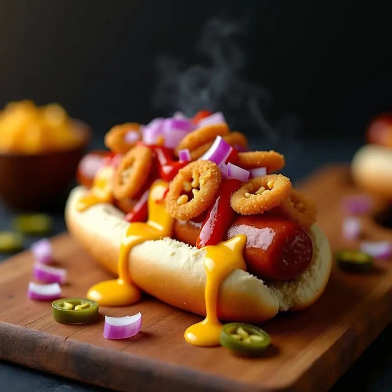 Perrito Caliente con Queso Nacho y Jalapeños Fritos: Snack Picante y Adictivo