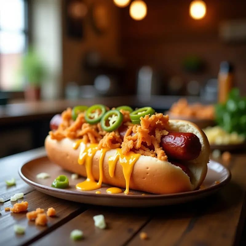 Perrito Caliente Triple con Chorizo, Chicharrón y Queso Nacho: Receta Mexicana de Feria en 15 Minutos