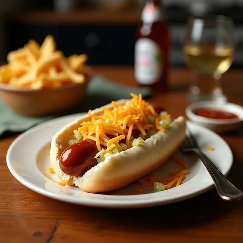 Perrito Caliente Gigante con Chucrut, Queso Cheddar y Salsa BBQ: El Rey de la Comida Callejera