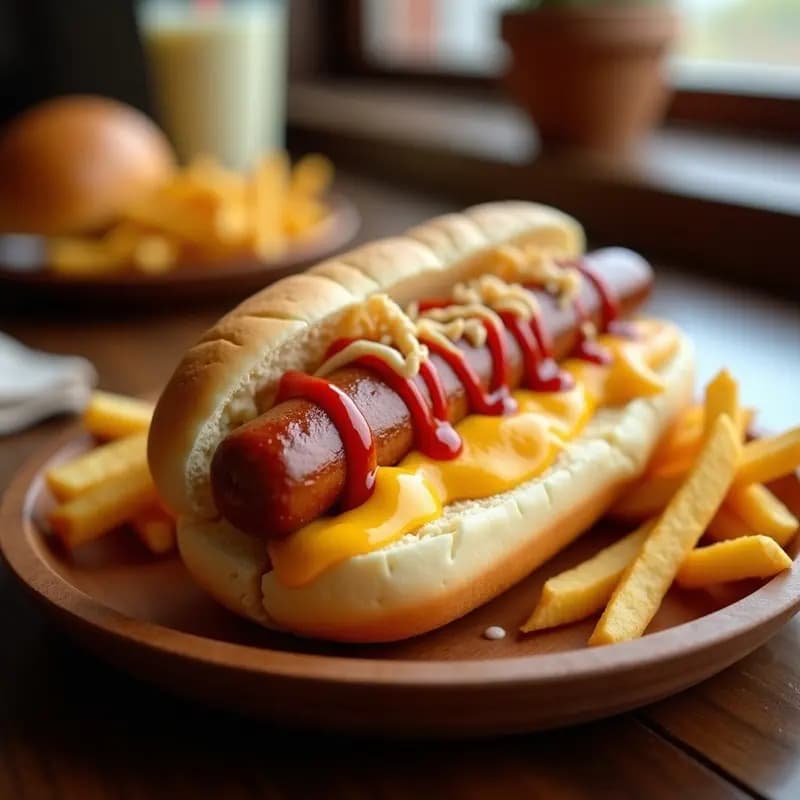 Perrito Caliente con Papas Fritas y Queso Fundido dentro del Pan: El Triple Amenaza Definitivo