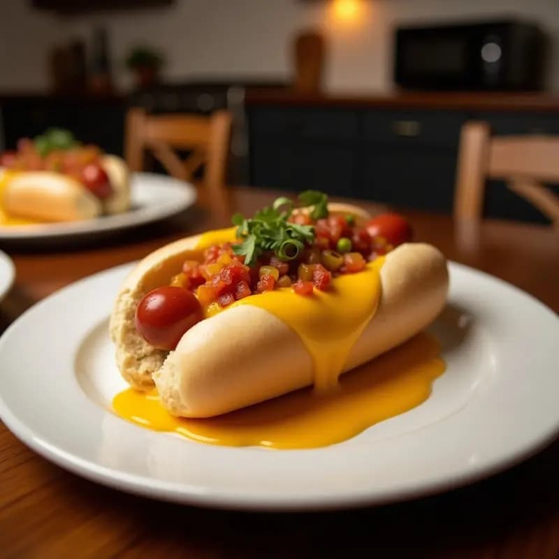 Perro Caliente de 1 Metro con Salsas Picantes y Queso Derretido: Reto Comilón para Fiestas