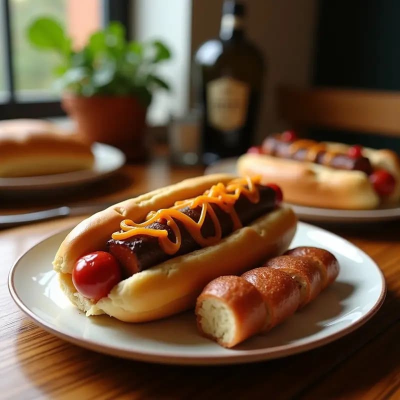 Perro Caliente Gigante con Pan de Brioche, Chucrut y 4 Tipos de Embutidos: El Rey de los Hot Dogs