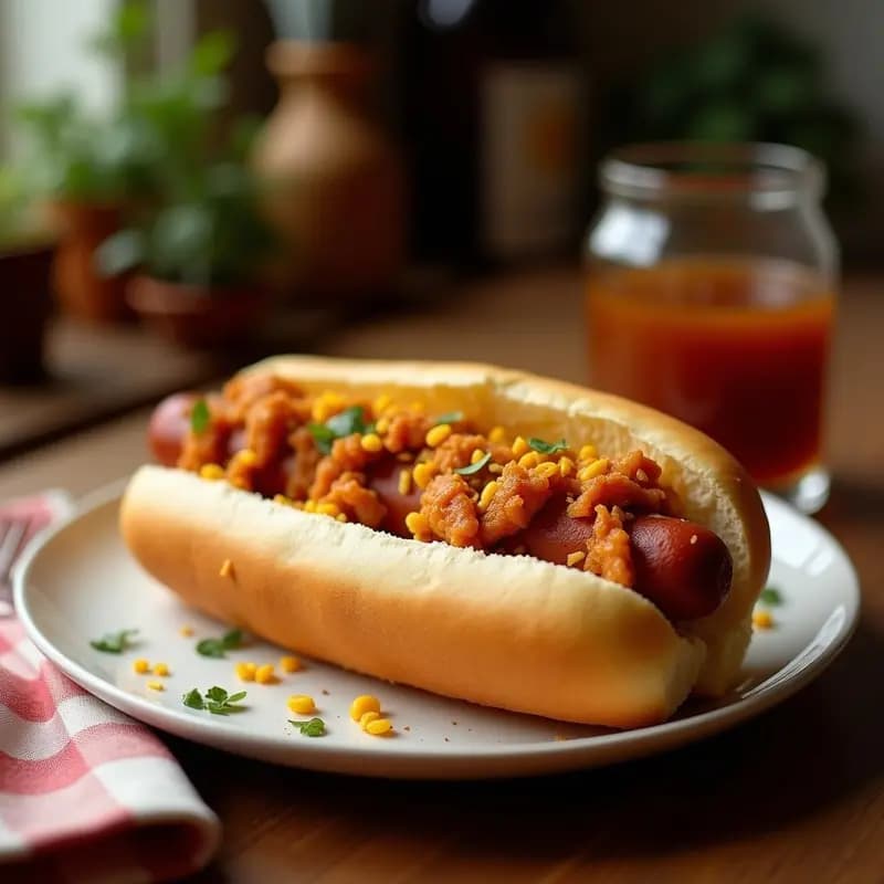 Perro Caliente Gigante con Chicharrón Crocante y Queso Fundido en Volcán de Pan: El Rey de los Hot Dogs