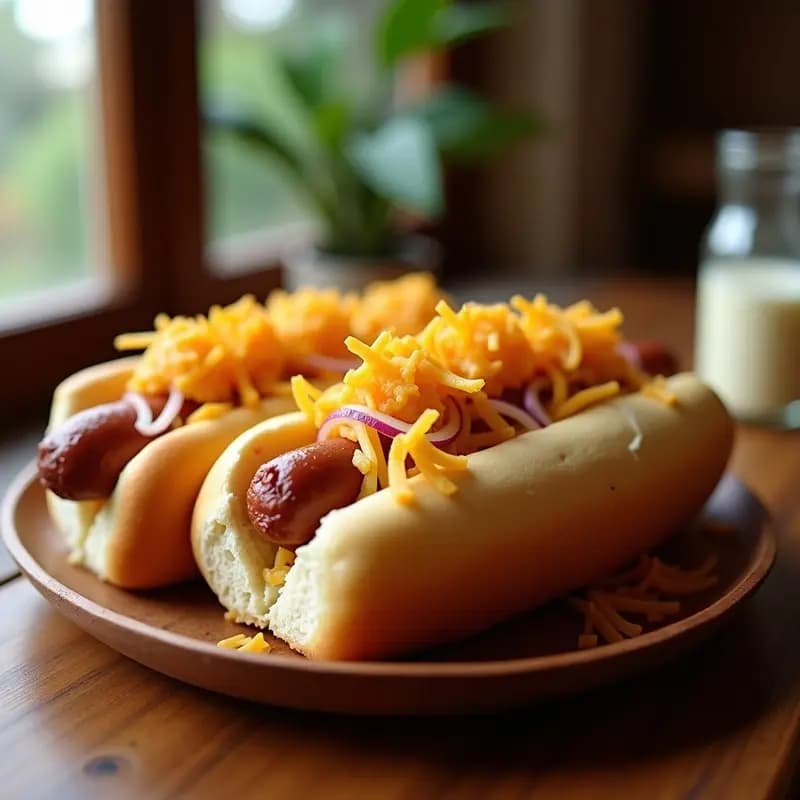Perro Caliente Gigante con Chucrut Frito, Queso Cheddar Fundido y Alioli de Trufa: Receta de Feria en Casa