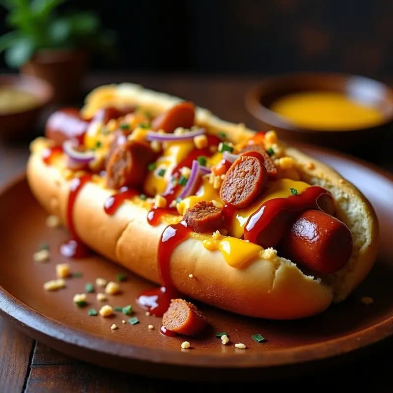 Perro Caliente Gigante con Pan de Churro Relleno de Chorizo y Queso Fundido: El Antojo Más Adictivo