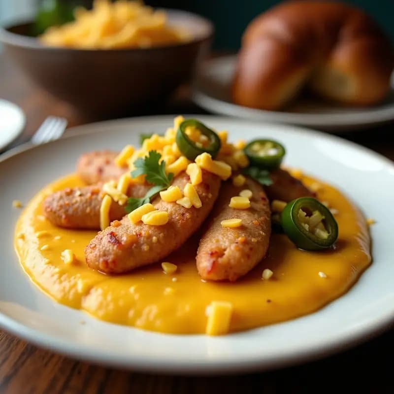 Perro Caliente Gigante con Pure de Papas, Queso Cheddar y Chiles Jalapeños: Hot Dog de Umgebung Gourmet
