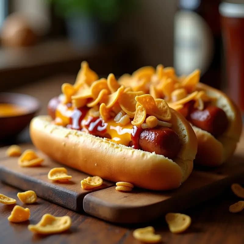 Perro Caliente Gigante con Queso Derretido y Nachos Triturados: Receta Extrema para Fiestas