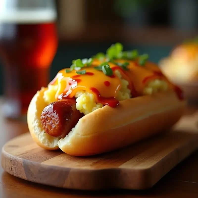 Perro Caliente con Mashed Potatoes y Queso Cheddar: El Snack que te Hará Olvidar las Dietas