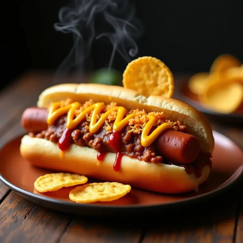 Perro Caliente Monster con Chili Con Carne Queso y Tostadas de Maíz: Receta para Desafiar tu Estómago